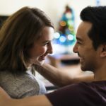 Sweet couple in the living room