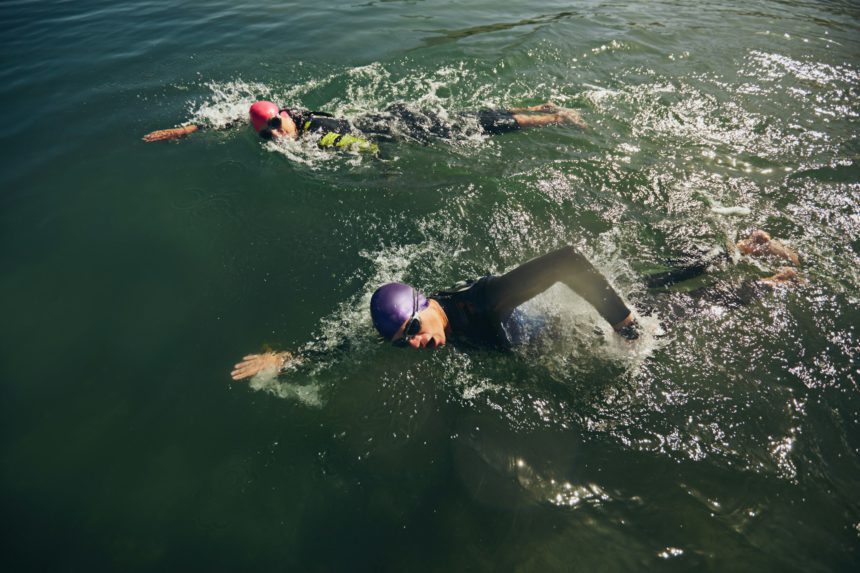 Swim portion of triathlon competition